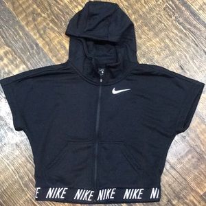 Nike cropped short sleeve hoodie.